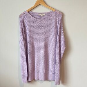 LOFT Lavender Knit Crew Neck Sweater